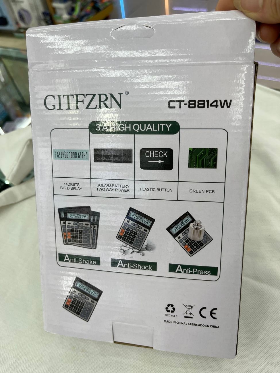 Battery Operated Professional Financial Calculator Large Button HD Display Desktop Calculating Machine for Office Accounting Business Home Use