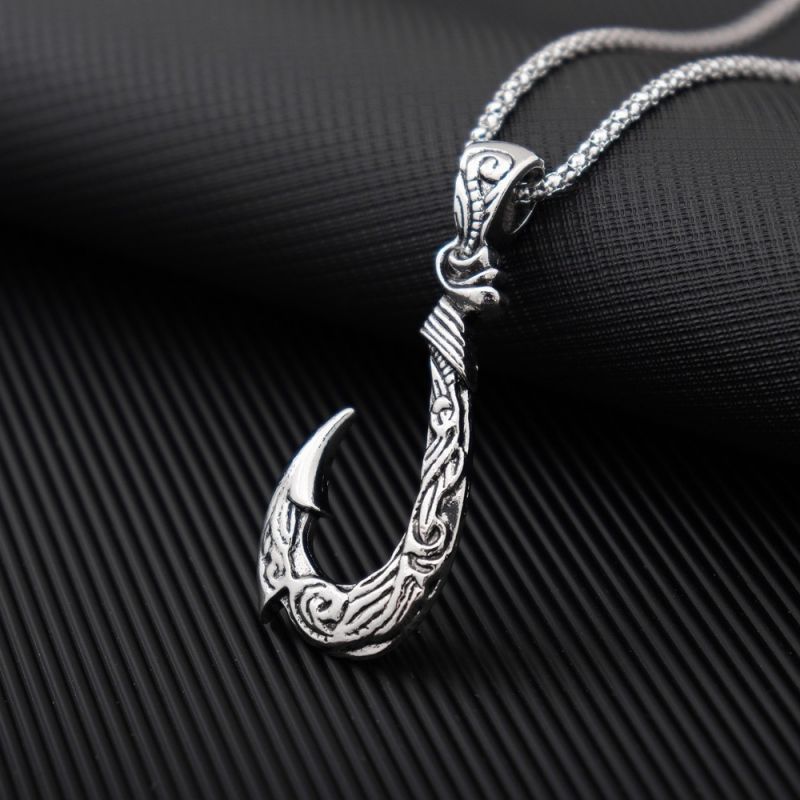 Fish Hook Pendant Necklace, Ocean Romance Fish Hook Pendant necklace