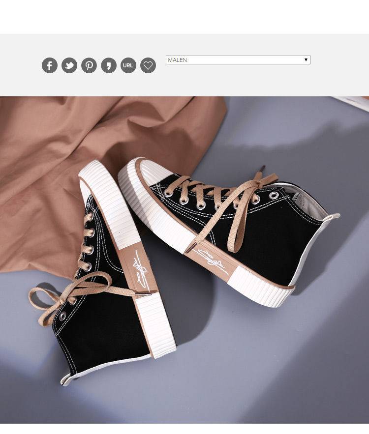 New Products, Ladies Shoes, Casual Shoes, High-top Canvas Shoes