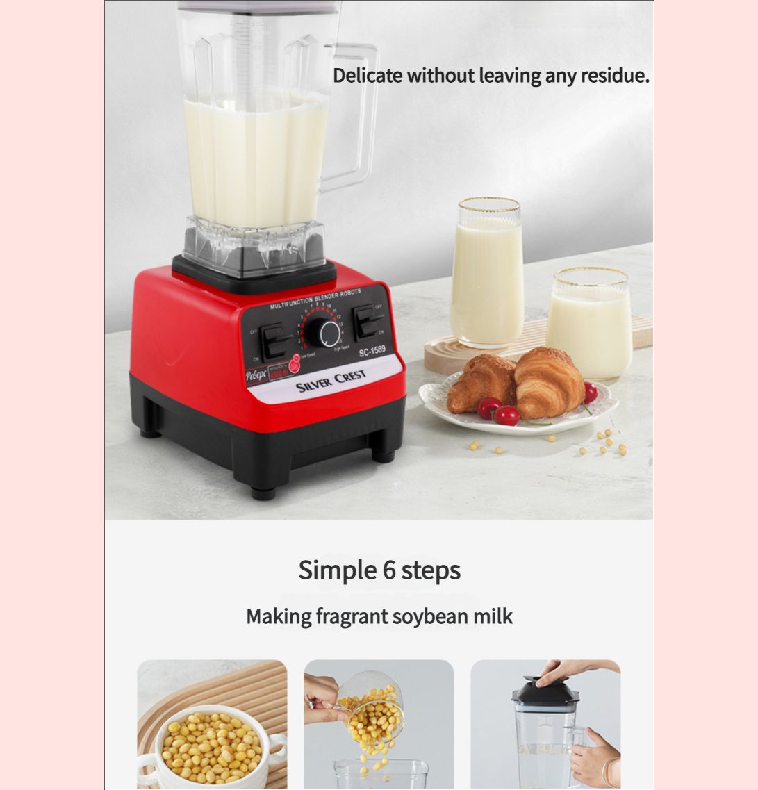 Commercial Blender Heavy-Duty Smoothie Blender w/ 2.5HP Copper Motor & Laser-Cut Blades Quick Ice Crushing 64oz Tritan Jar Self-Cleaning Cooking Grinder, Juicer, Juice Machine