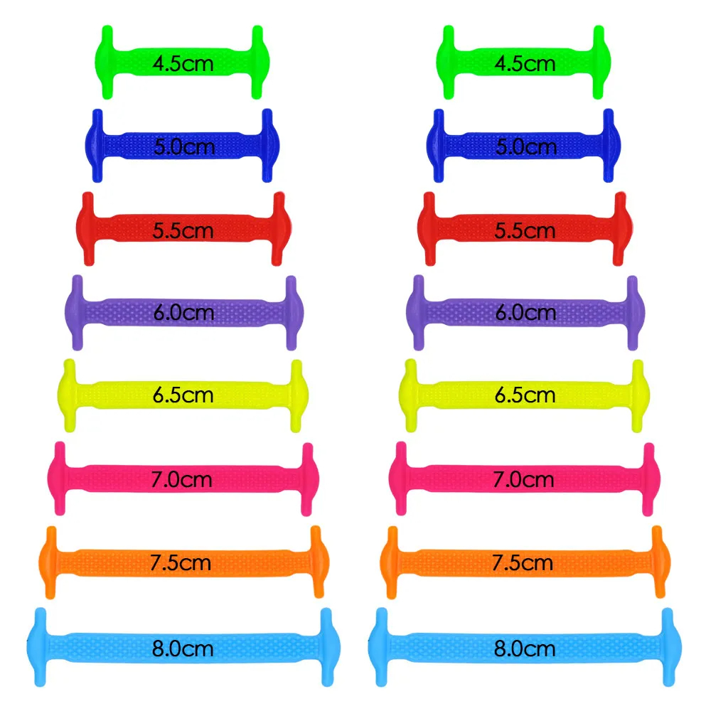12ps/Lot Silicone Elastic Shoelaces Special No Tie Shoelace Lacing Kids Sneakers Quick Shoe Lace Creative Lazy Rubber Lace