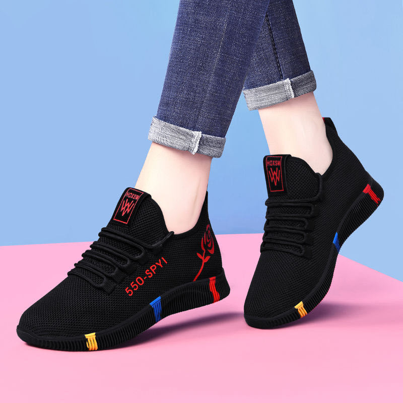 020 Casual Low Top Lace Up Sneakers - Black