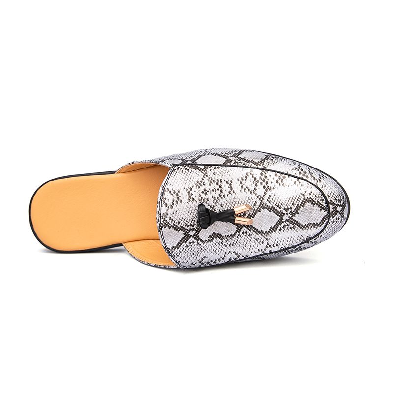 Youth Men Leisure Cool Mules Man Summer Slippers Fashion Casual Leather Loafers Flats Shoes Pu Breathable Slip On Footwears For