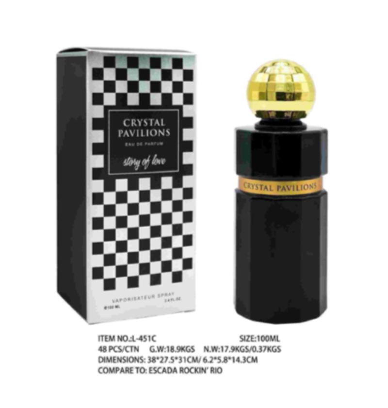 GEOMETRIA Luxury Refillable Crystal Black Cap Glass Spray Perfume Bottle 100ml