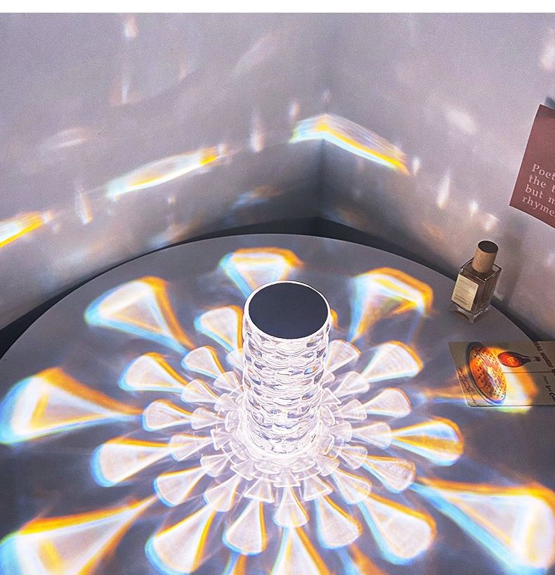 USB rechargeable water drop shape crystal table lamp bedroom dining table touch acrylic warm romantic atmosphere night light