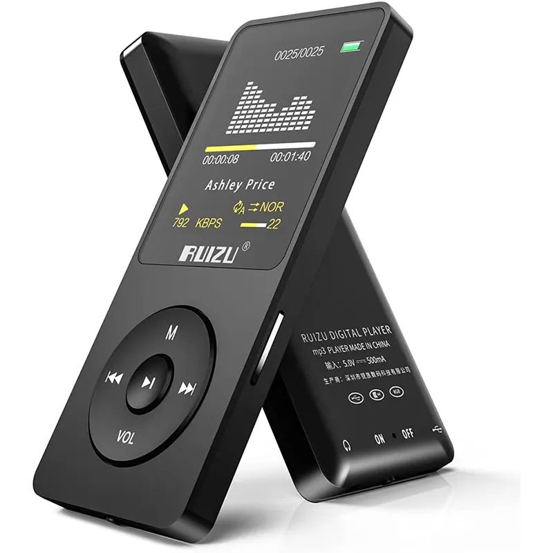 RUIZU X02 MP3 Music Player 16GB Portable Sport Walkman with 1.8 Inch Screen Support FM Radio E-Book Clock Recorder MP4 Compact