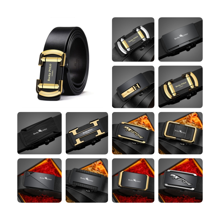 Men's Business Belt CRRshop free shipping best sell Men's leather automatic buckle belt casual business new men's versatile pure cowhide wide belt length 110 120 130 cm