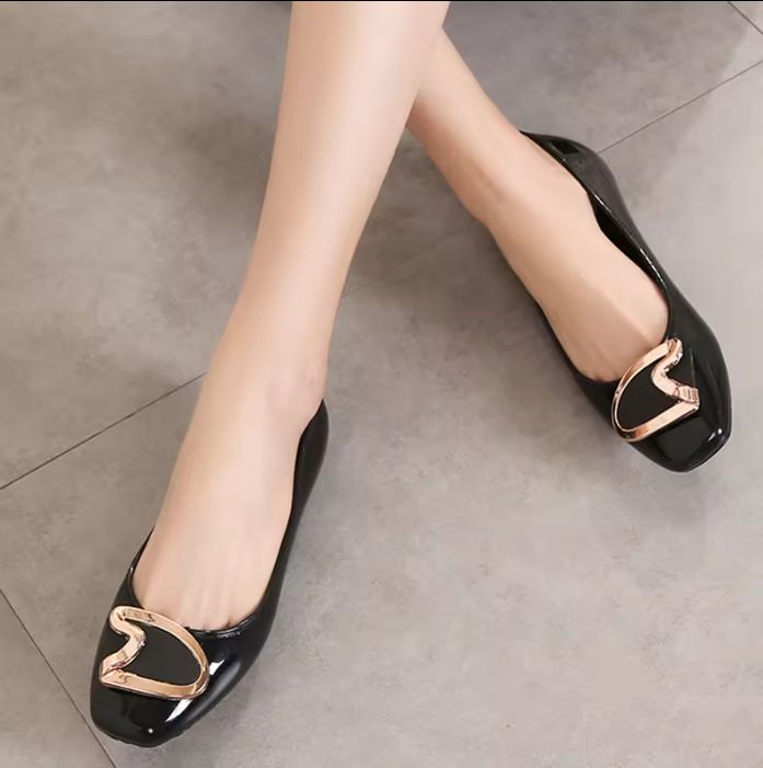 New comfortable woman flats solid lady casual dress shoes women PVC Shoes

