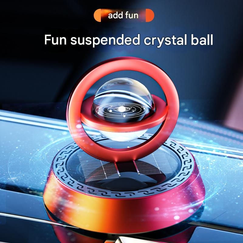 Creative Star Ring Solar Rotating Car Air Freshener, Suspended Car Ornament, Interior Decoration Fragrance Diffuser
