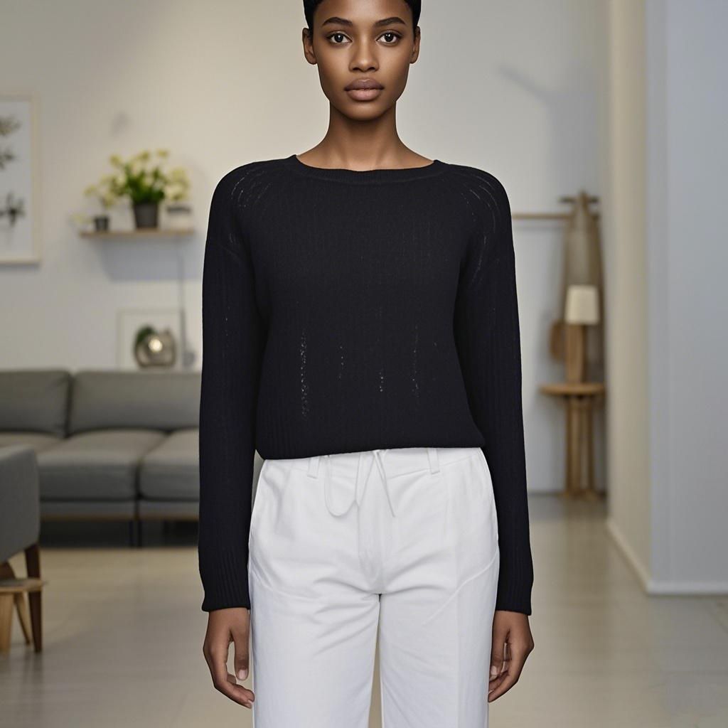 Wool knit Sweater Round Neck Women's Sweater