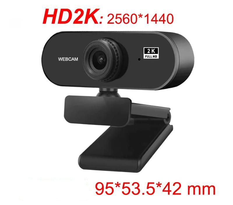 2K/1080P Webcam with Microphone, Adjustable FOV, Zoom, Software Control & Privacy Cover, USB HD Computer Web Camera, Plug and Play, for Zoom/Skype/Teams, Conferencing and Video Calling