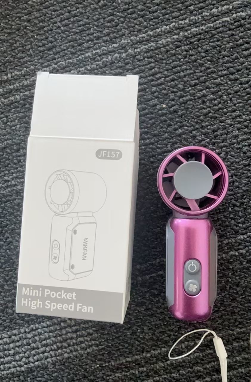 New JF157 Powerful Violent Wind Handheld Fan, 199 Levels Stepless Speed Adjustable Turbo Mini Fan, Type-C USB Rechargeable Portable Cooling Fan