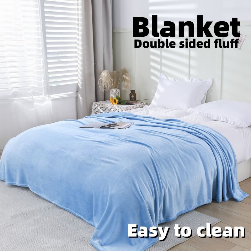 Large size Coral fleece blanket Double sided fluff soft and comfortable Easy to clean free shipping Multiple colors Various Size