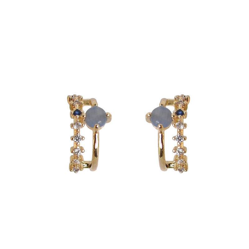 2003 women's blue opal round earrings  sparkling rhinestone leaf butterfly square girl earrings wedding jewelry gifts