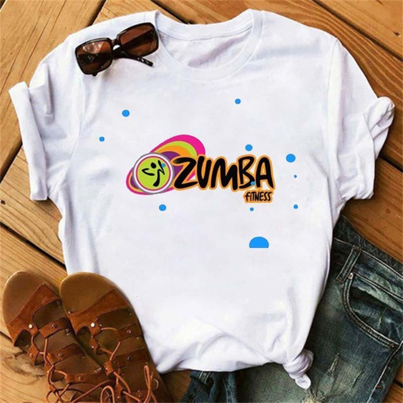 BT4695 Fashion Zumba Black Tshirt Women's Clothing Fitness Dance Letter Graphic Tees Shirt Sport Gymnastics Femme T-Shirt Tops tee