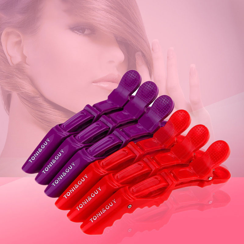 S1037 6Pcs Plastic Non Slip Hair Clips - Professional Hairdressing Styling Sectioning Clips - Salon Alligator Clips for Thick Hair - Haircut Accessories Hairgrips for Women Girls