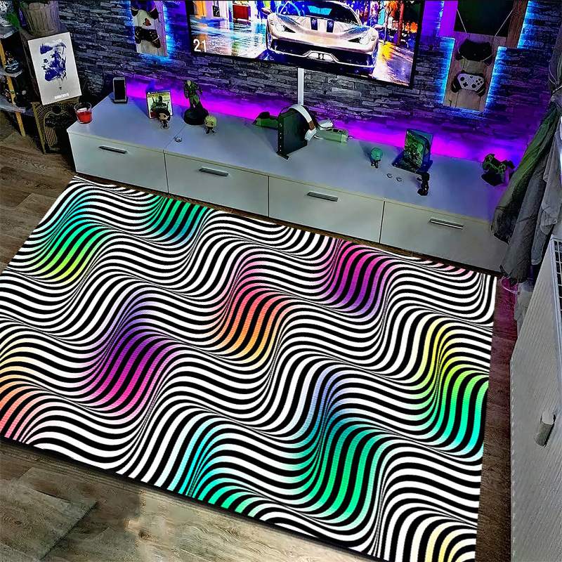 3D Visual Stereoscopic Living Room Carpet, Home Use, Esports Room, Non slip Floor Mat, Stain resistant Sofa Carpet 60*90cm,50*80cm,40*60cm