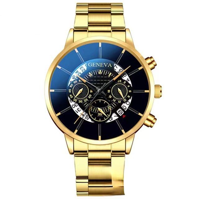 Calendar steel band watch men's large dial quartz watch men's watch foreign trade men's watch
