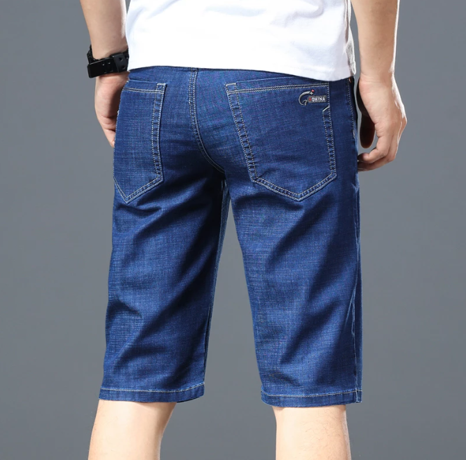 Seven points jeans men's summer thin elastic loose casual pants casual 7 points casual denim shorts