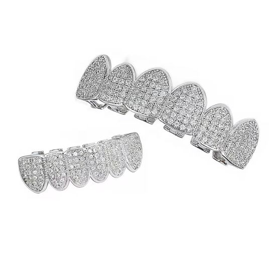 Hip-hop grill crushed ice jewelry braces micro-inlaid zircon personality trend jewelry colorful TeethGrillz