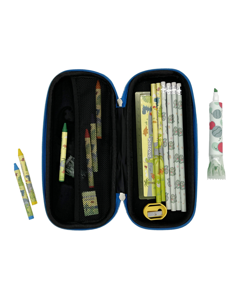 3D Embossed Pencil Box for Kids, Teens, Pencil Case for Boys, Girls, Students, Dinosaur Design, Anti-Shock, Multi Compartments, Large Capacity, School Supply, Stationery