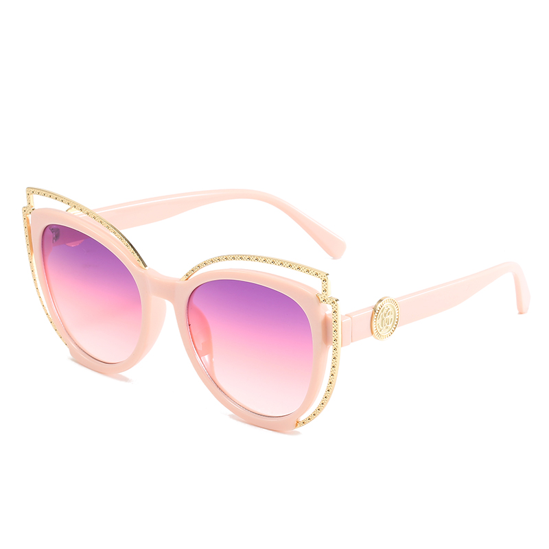 Fashion cat's Eye Sunglasses metal decorative diamond Sunglasses

