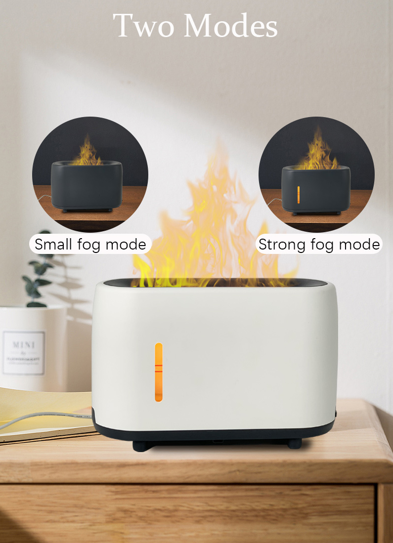 240ml Flame Humidifier Essential Oil Aroma Diffuser with Remote Control RGB Color Lighting Simulate Fire Effect