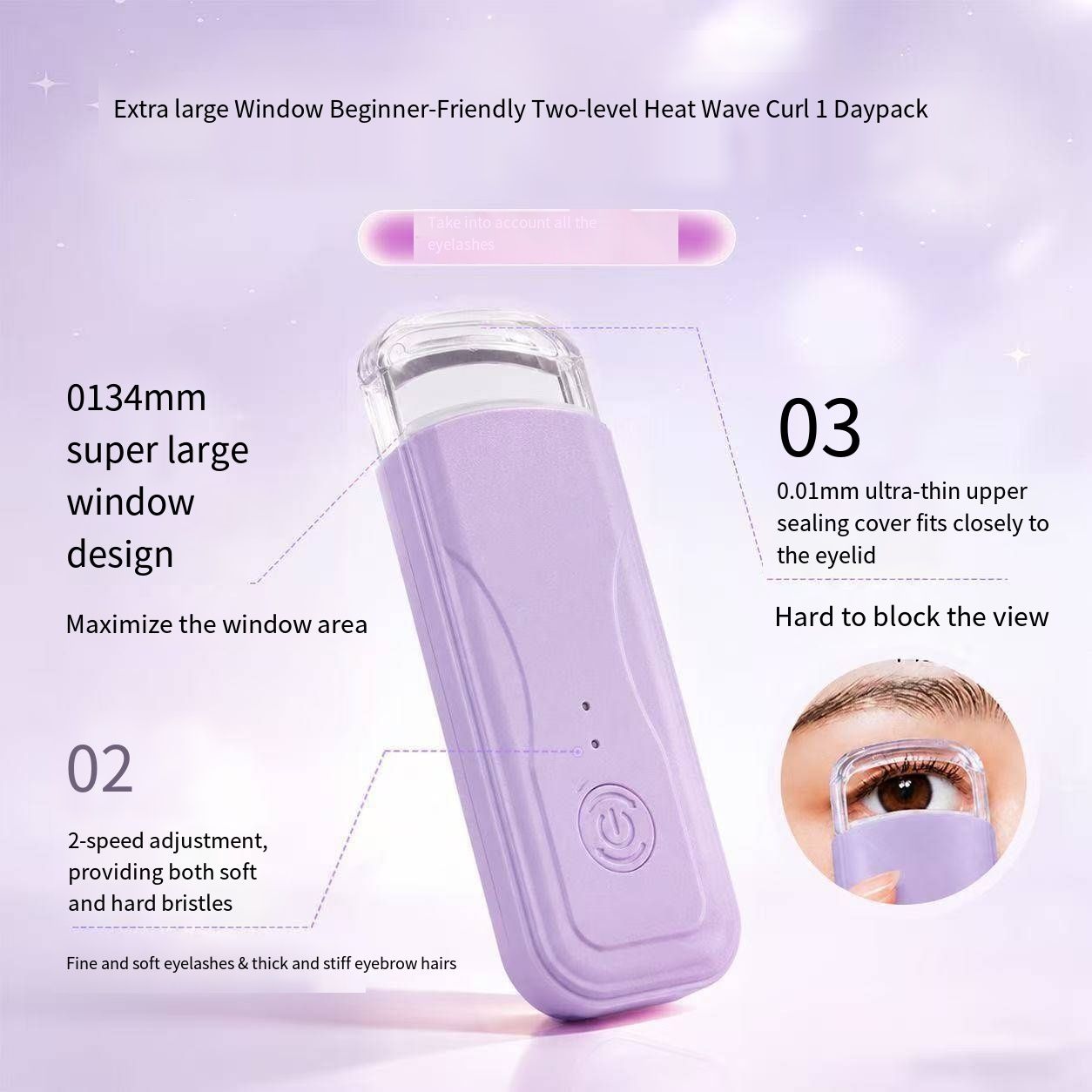 New Mini Heated Eyelash Curler USB Rechargeable Electric Lash Curling Tool Fast Heating Long Lasting Styling Anti-pinch Portable Eyelash Perm Makeup Tools