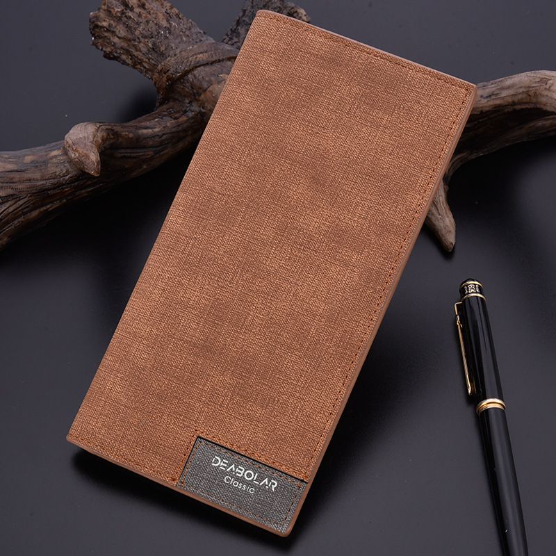 13855-3 Men's New Fashion Long Soft Face Wallet Thin Lightweight Wallet