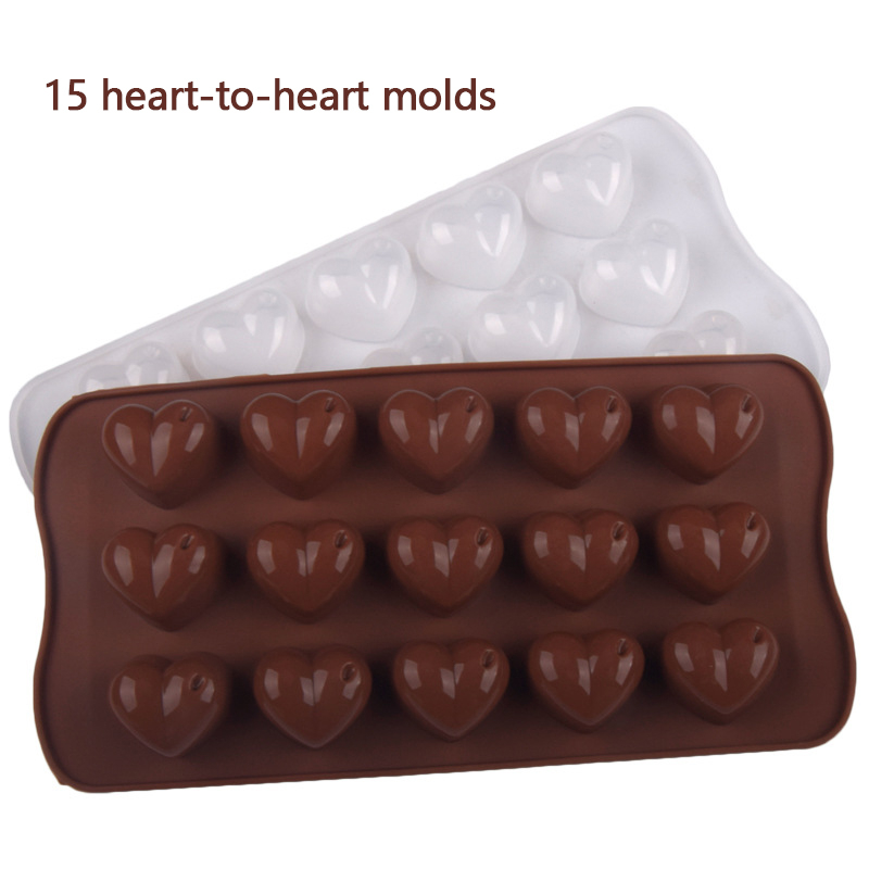 1PC Chocolate Mold Emoticon Shaped Candy Making Molds Cute Silicone Baking Mould Thickened 15-compartment Silicone Molds
