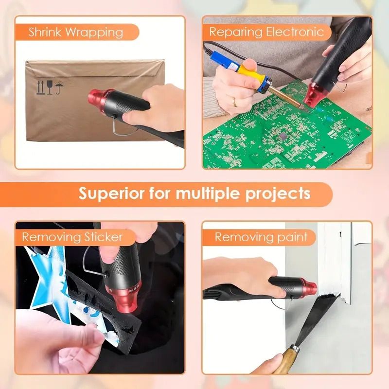Mini Hot Air Shrink Gun For Embossing , Shrink Wrapping ,Tubing PVC