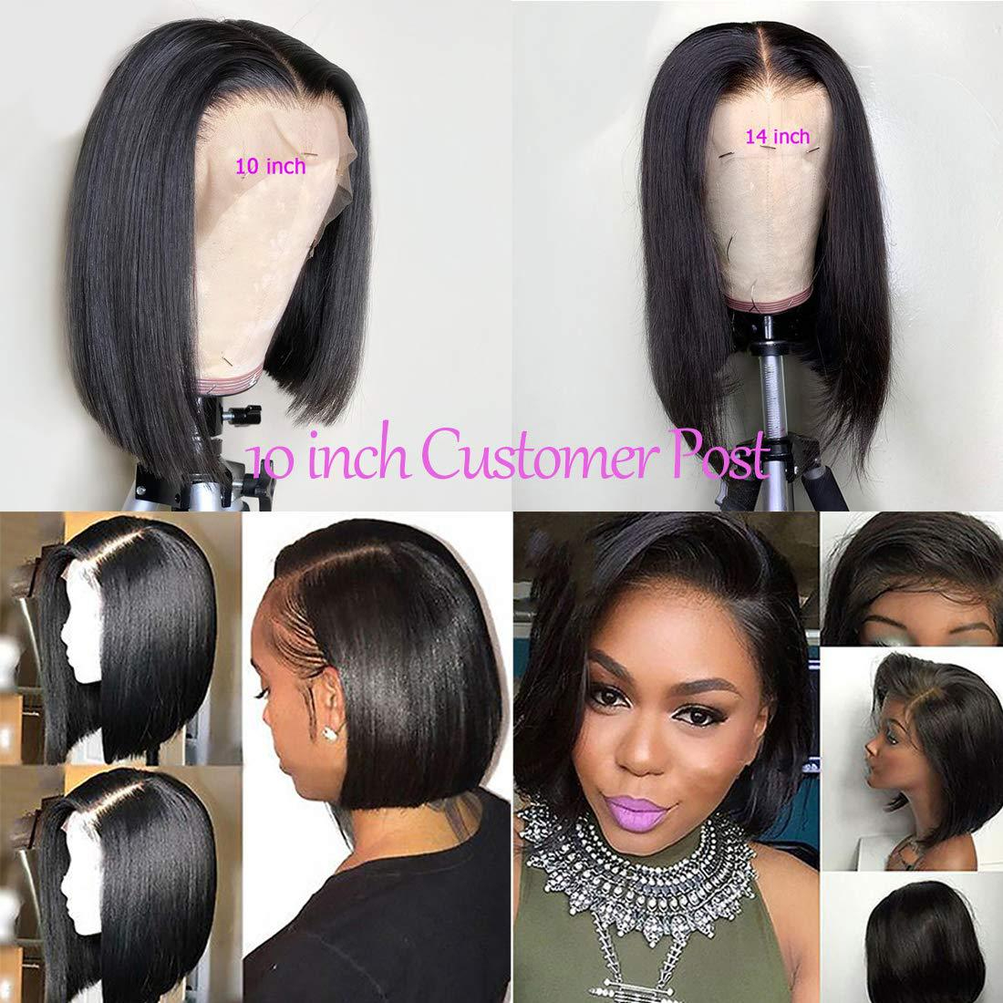 VEONAM Short Bob Wig Straight 4x4 closure wig Human Hair Wigs for Black Women Wig Brazilian Lace Wigs 10inch 14inch 16inch