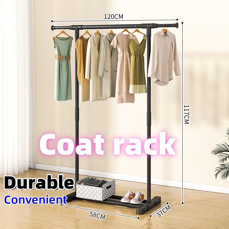 Coat rack, floor standing clothes hanger, movable clothes hanger, balcony drying rack vertical Storage Rack
