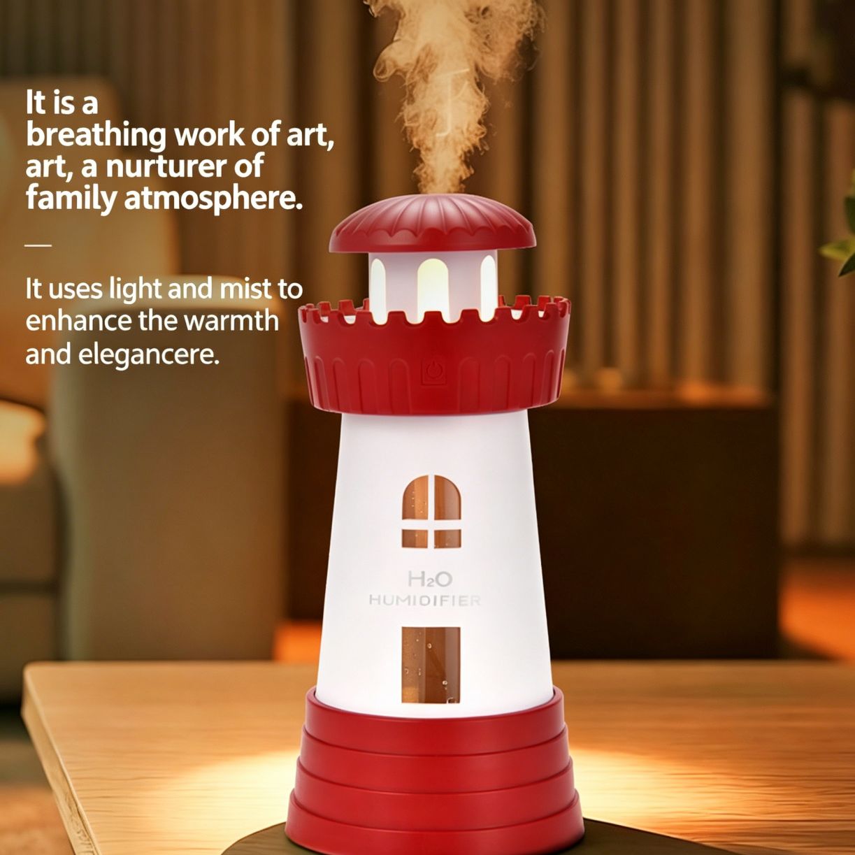 Creative Mini USB Humidifier, Portable Desktop & Car Air Mist Humidifier with Night Light, Personal Small Humidifier for Home Office, Custom Logo Gift Humidifier for Dry Air Relief
