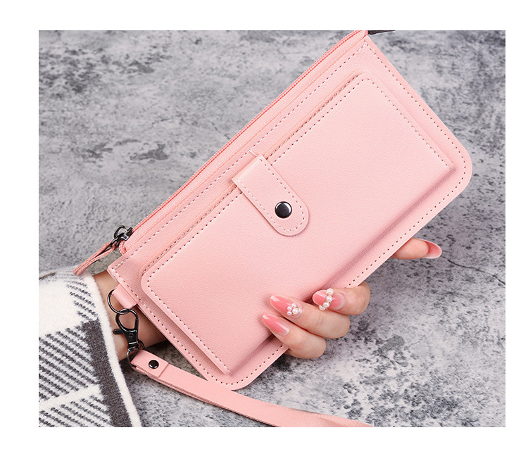 New Women Wallets Long Leather Luxury Card Holder Clutch Casual Women Bags Pocket Hasp Ladies Wallet Purse Pink 18cm *10cm*2cm