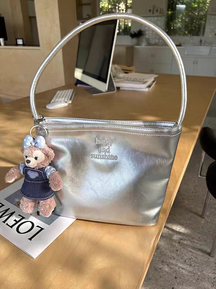 New Fashion Women's Bag Trendy Embroidery Versatile Casual Underarm Bag Luxury Elegant Shoulder Handheld Bucket Bag
