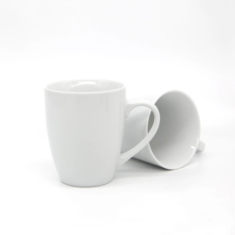 White Ceramic Porcelain Simple Design Mug With a Sizeable Handle - For	coffee, tea, milk, beverage, juice, water - TC-07
