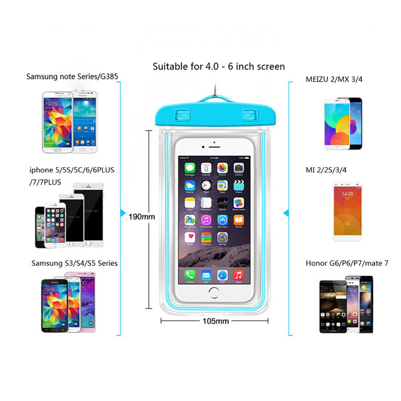 Waterproof Mobile Phone Cases Transparent Phone Underwater Storage Bag Swimming Diving Protective