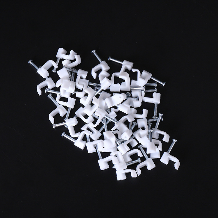 100pcs 6mm Cable fixed Round or Circle Path cable clips with Nail, Wire U Circle Cable Clamp with Nail