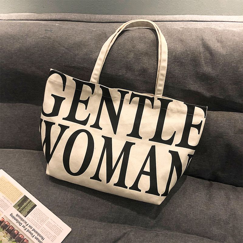 3666 GENTLE WOMEN Letter Prints Shoulder Tote Bag Chic Large Capacity Student Class Bag Shopping Bag