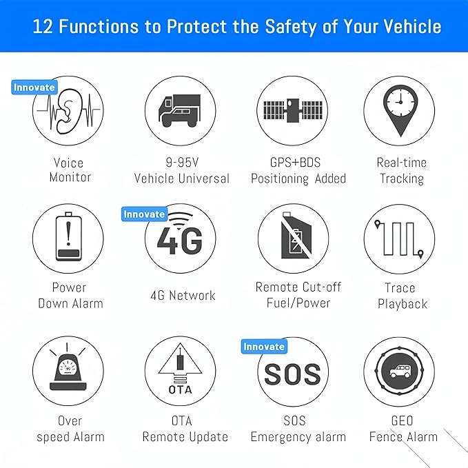 Car GPS Tracker for Vehicles Real-time Locator GPS/GSM/GPRS/SMS Tracking Cars Antitheft with Mobile APPs Network Vehicle GPS Tracker for Motorcycle & Car Anti-Theft – Ultra-Long Battery Life GPS Satellite Locator