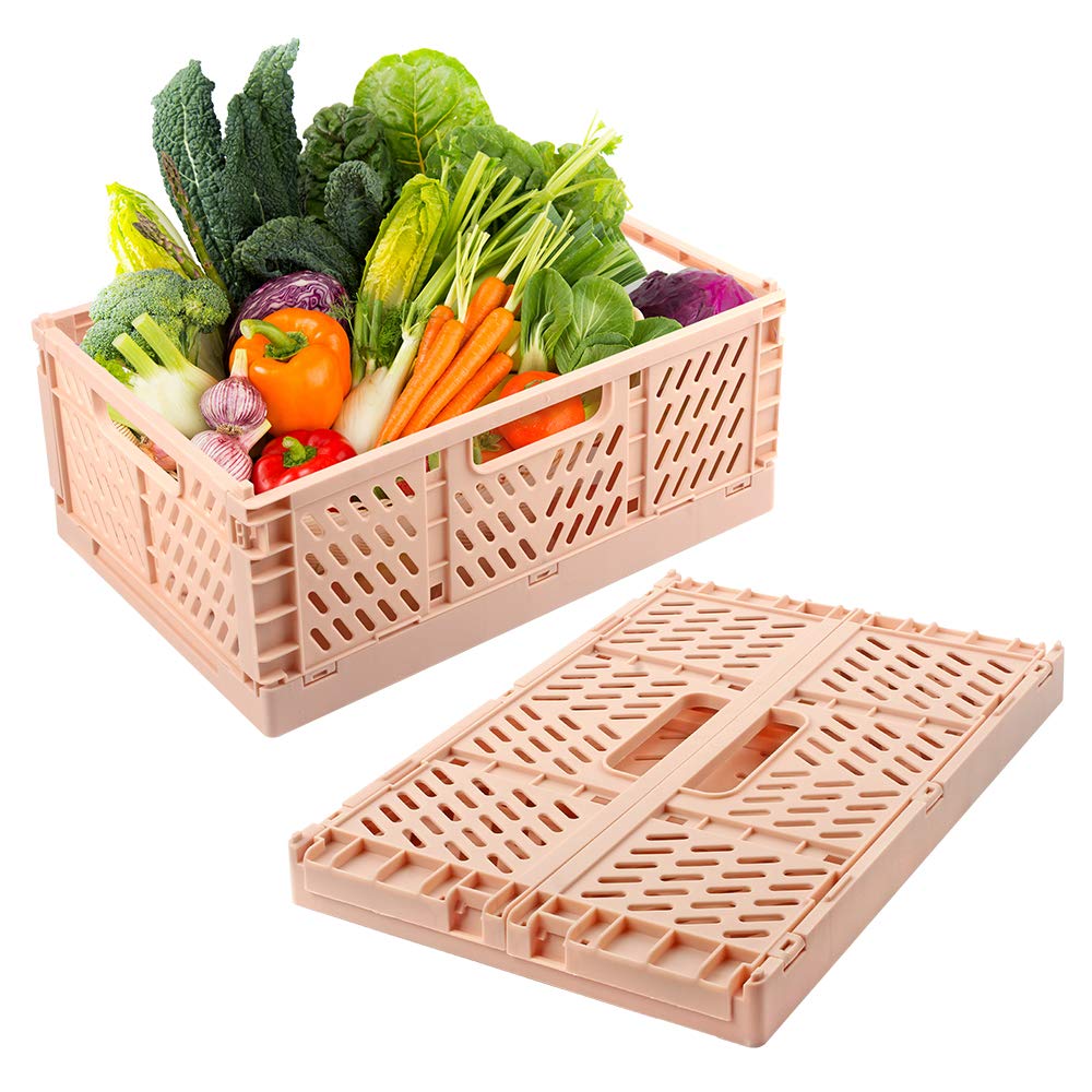 Plastic Collapsible Crate Folding Storage Basket for Shelves,Baskets for Shelf Stackable Container Organizing Bins for Home Office Bathroom Bedroom Grocery 25x16.5x10cm