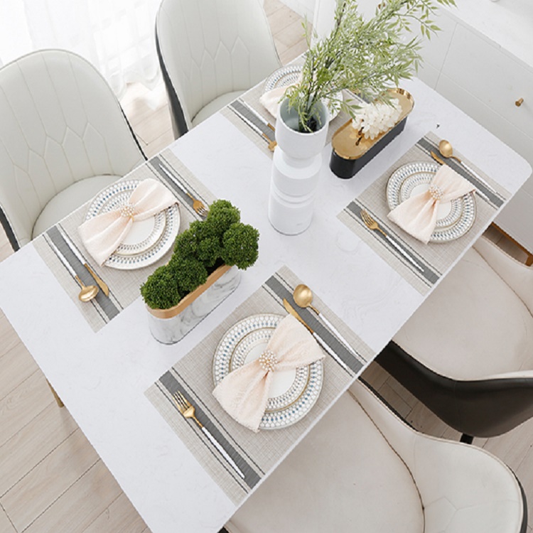 Createshao PVC Vinyl Placemats for Dining Table Set,Heat Resistant Place Mats,Non-Slip Stain Resistant Kitchen Table Place mat
