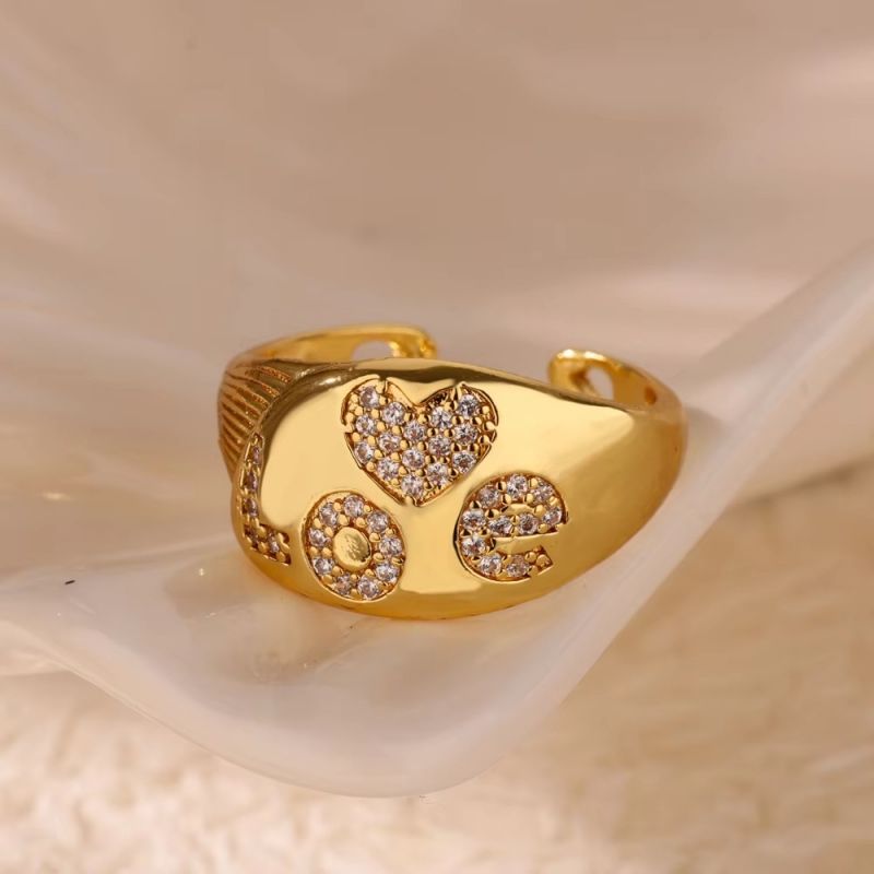 Open ring, adjustable, colored zircon, couple ring ，Light luxury, high end feel，Ring,lover