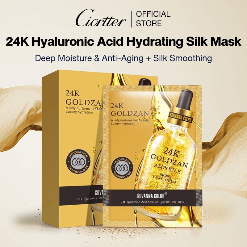 Ciorrter Premium 24K Hyaluronic Acid Silk Sheet Mask Deep Moisture & Radiance Boost (Emphasizes premium quality and glowing results)