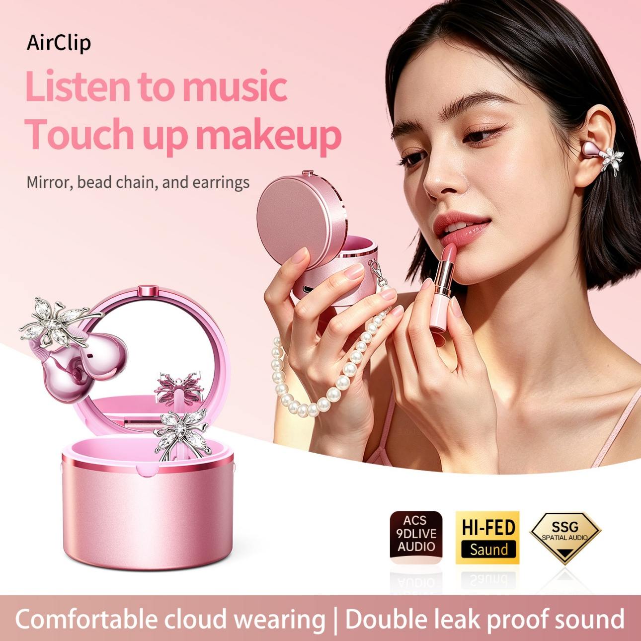 2026 New Private Mold M47 Open Ear Clip Bone Conduction Bluetooth Headphones Non-In-Ear Sports Wireless Earbuds Built-in LED Digital Power Display, Large Capacity Battery Ultra Long Standby & Playback Time