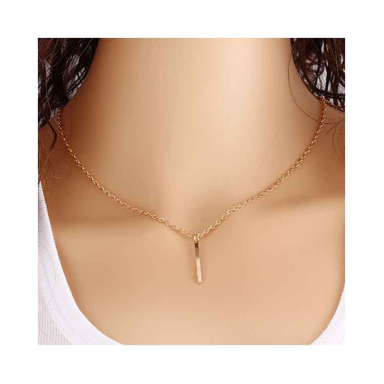 Tospino Alloy Bar Pendant Necklace for Women Dainty Geometric Stick Charm Minimalist Necklace
