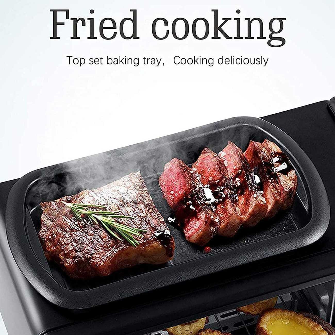 Multifunctional Digital Air Fryer+ Rotisserie, Dehydrator, Convection Oven,Breakfast Machine with Coffee Maker 17 Touch Screen Presets Fry, Roast, Dehydrate, Bake, XL 10L Family Size, Auto Shutoff, Large Easy-View Window, Black
