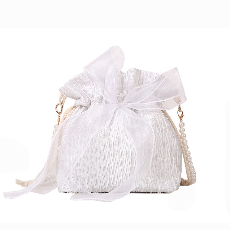 2025 Summer Trendy New Women's Bag, Pearl Pleated Crossbody Bag for Women, Fashion Versatile Single-Shoulder Bag, Korean Niche Texture Ladies' Bag1
