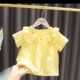 Baby girl princess dress new style children's summer clothes for girls fresh and versatile small flower baby shirt trendy baby girl summer clothes yellow